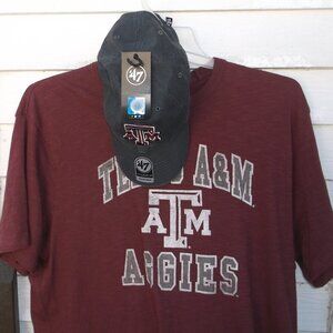 Texas A&M Aggies NWT Tee & '47 Cap/Hat Bundle – Unisex Collegiate Spirit Set